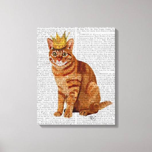 Ginger Cat met kroonvolle Canvas Afdruk (Voorkant)