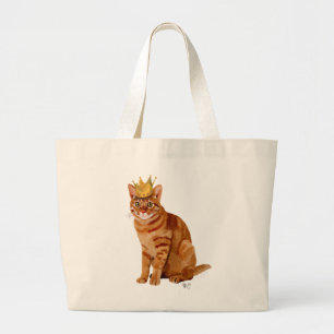 Ginger Cat met kroonvolle Grote Tote Bag