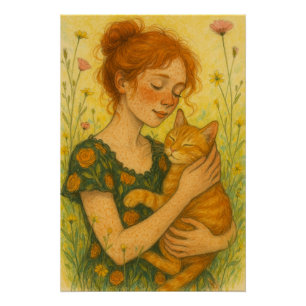 Ginger Cat Mom Oranje Tabby Katten Perfect Poster