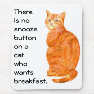'Ginger Cat' Mousepad met Funny Slogan Muismat