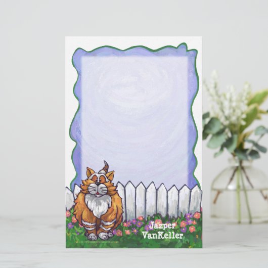 Ginger Cat Personalized Stationery Briefpapier (Staand voorkant)