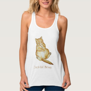 ginger cat sleeping cute kitten with cat slogan tanktop