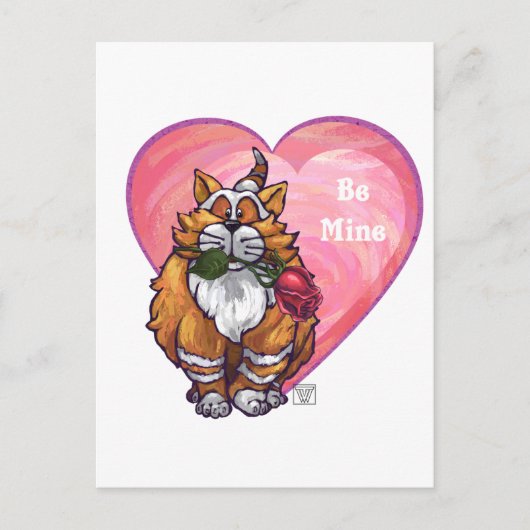 Ginger Cat Valentijnsdag Feestdagenkaart (Voorkant)