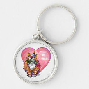Ginger Cat Valentijnsdag Sleutelhanger