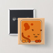 Ginger cat vierkante button 5,1 cm (Voorkant /achterkant)
