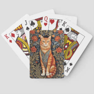 Ginger Cat William Morris geïnspireerd door bloeme Pokerkaarten