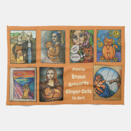 Ginger Cats in Art Theedoek