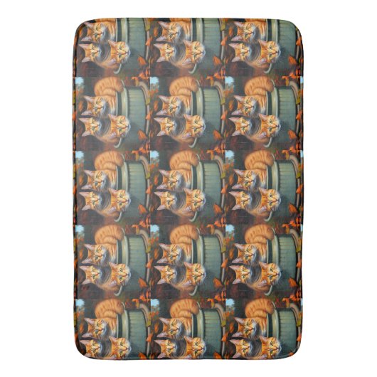 Ginger Cats Pot Planten, Memory Foam Bath Mat (Voorkant Verticaal)