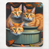Ginger Cats Pot Planten, Mousepad Muismat (Voorkant)