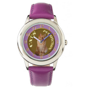 Ginger Chat Gold Coin, Montre Enfants Violet