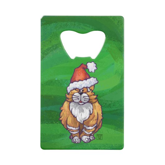 Ginger Chat Noël Sur Vert (Devant)