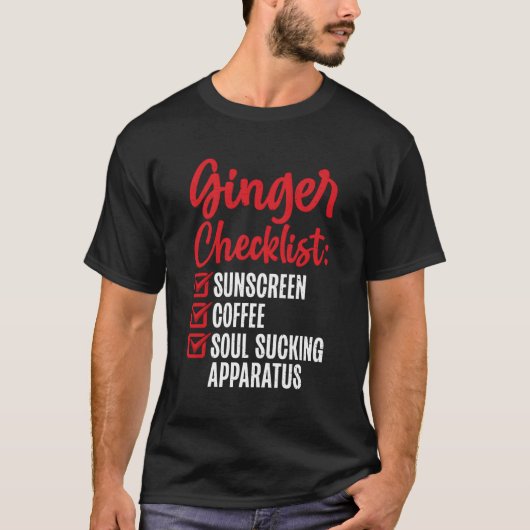 Ginger Checklist Redhead T-shirt (Voorkant)
