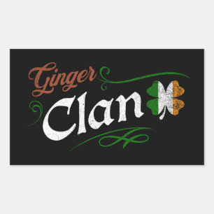 Ginger Clan St. Patrick's Day Ierse roodharige vin Rechthoekige Sticker