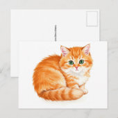 Ginger Cuddly Kitten Briefkaart (Voorkant / Achterkant)