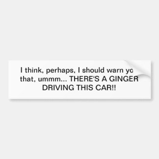 Ginger Drivers Bumpersticker