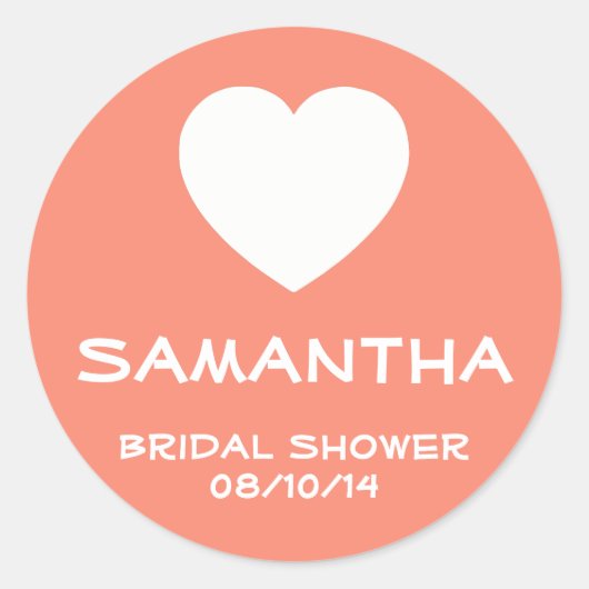 Ginger en White Heart Favor Seal Ronde Sticker (Voorkant)