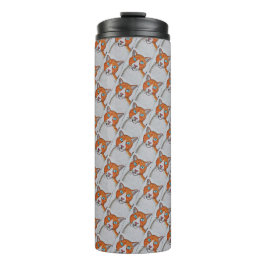 Ginger en witte kat thermische tumbler thermosbeker