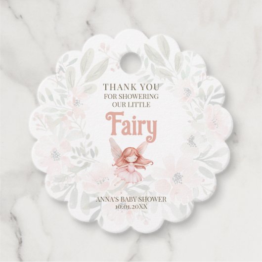 Ginger Fairy Baby shower Bedankt Bedankjes Labels (Voorkant)