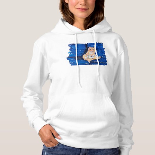 Ginger Gamer Cat Hoodie (Voorkant)