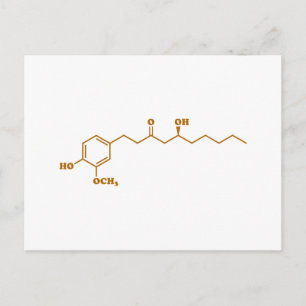 Ginger Gingerol Molecule Chemical Formule Briefkaart