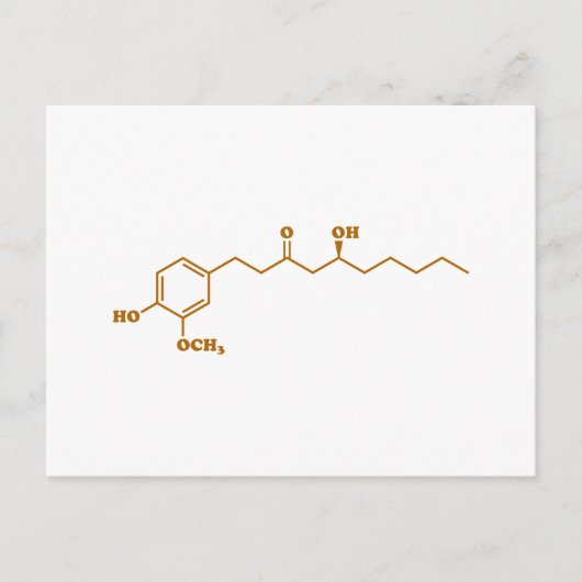 Ginger Gingerol Molecule Chemical Formule Briefkaart (Voorkant)