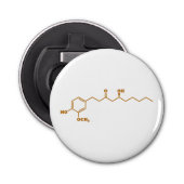 Ginger Gingerol Molecule Chemical Formule Button Flesopener (Voorkant)