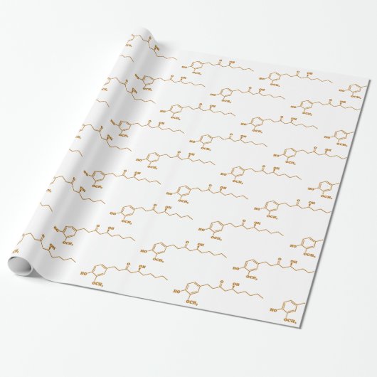 Ginger Gingerol Molecule Chemical Formule Cadeaupapier (Uitgerold)