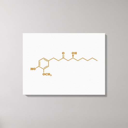 Ginger Gingerol Molecule Chemical Formule Canvas Afdruk (Voorkant)