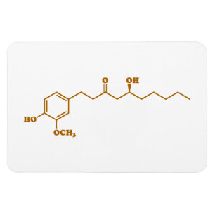 Ginger Gingerol Molecule Chemical Formule Magneet