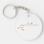Ginger Gingerol Molecule Chemical Formule Sleutelhanger (Voorkant)