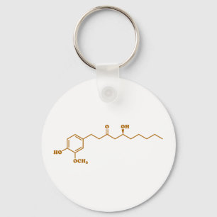 Ginger Gingerol Molecule Chemical Formule Sleutelhanger