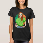 Ginger Girl Leprechaun St Patricks Day C Leaf T-shirt (Voorkant)
