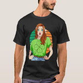 Ginger Girl Leprechaun St Patricks Day C Leaf T-shirt (Voorkant)