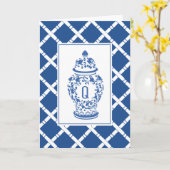 Ginger Jar & Bamboo | Monogramme Q | Carte de corr (Fleur jaune)