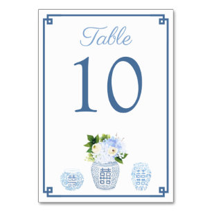 Ginger Jar Chinoiserie Chic Blue en White Wedding Kaart