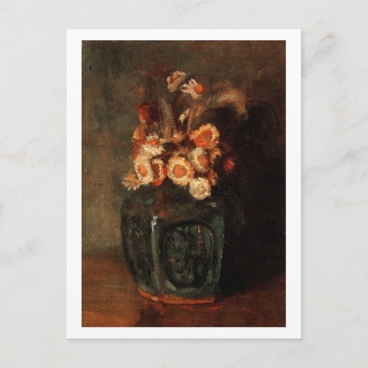 Ginger Jar met Chrysanthemums, Vincent van Gogh Briefkaart (Voorkant)
