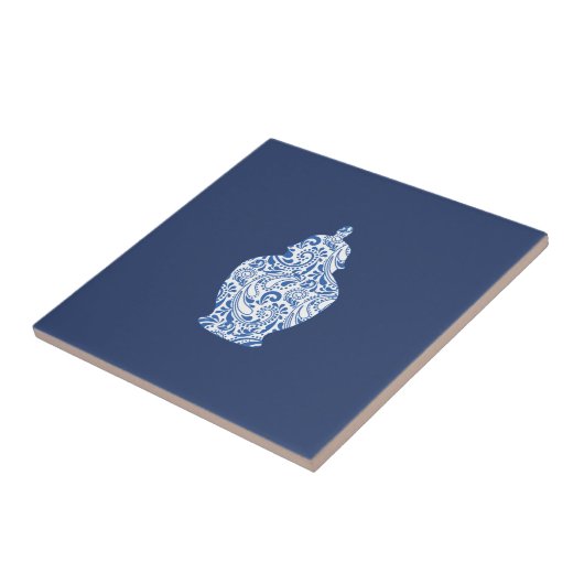 Ginger Jar Pottery Blue Tegeltje (Zijkant)