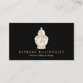 Ginger Jar Pottery Logo Designer Zwart/Goud Visitekaartje (Voorkant)