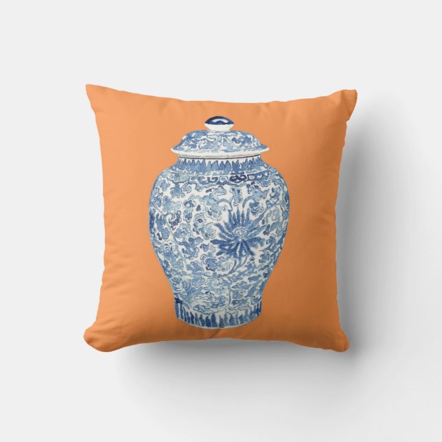 GINGER JAR SUR TANGERINE COUSSIN (Recto)