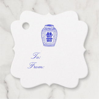 Ginger Jar Wit en Blauw Gift Label Eenvoudig!