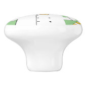 Ginger Kat Chef op Green Ceramic Knob Keramische Knop (Zijkant)