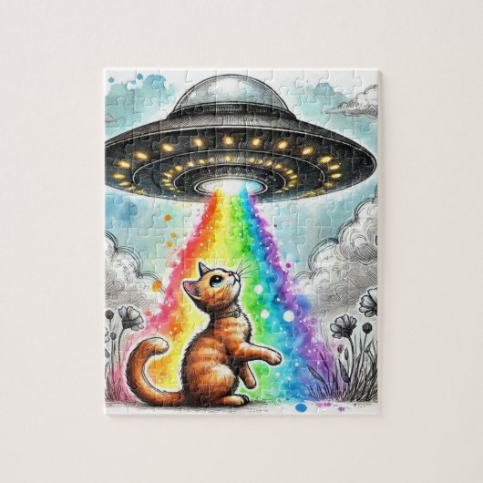 Ginger Kat en UFO Legpuzzel (Verticaal)