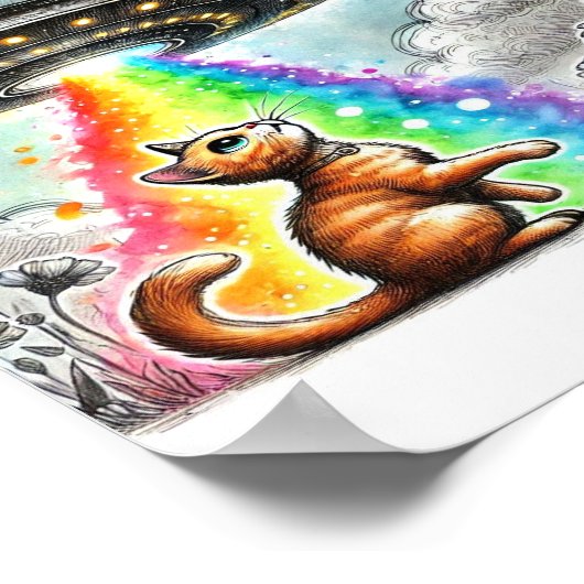 Ginger Kat en UFO Poster (Hoek)