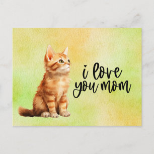 Ginger Kat Ik hou van je Mam  Briefkaart
