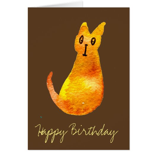 Ginger kat schattige illustratie waterverf (Voorkant)