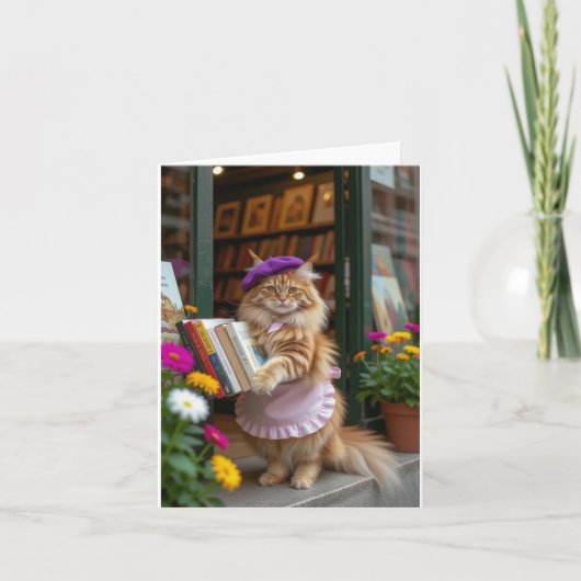 Ginger Kat verkoopt kunstboeken Bedankkaart (Voorkant)