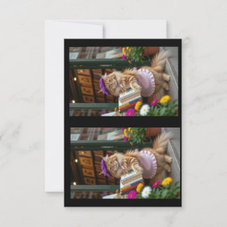 Ginger Kat verkoopt kunstboeken Bedankkaart