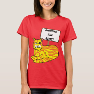 Ginger-kattenroodharinggingers auburn sinaasappel t-shirt