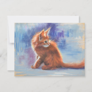 Ginger Kitten in pastellicht Briefkaart
