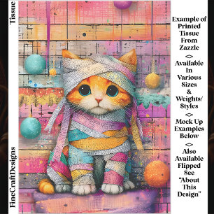 Ginger Kitten & Party Streamers ED4R Découpage Tissuepapier